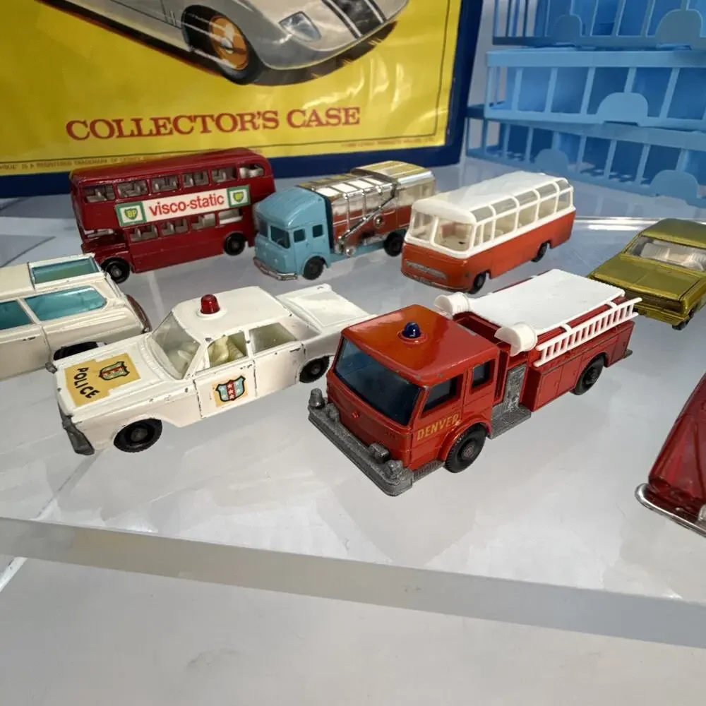 Matchbox Series Collector's Case with Assorted Vehicles 1960s vintage